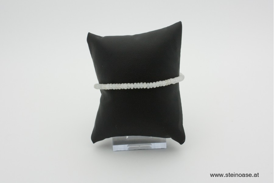Armband Mondstein weiß, facettiert